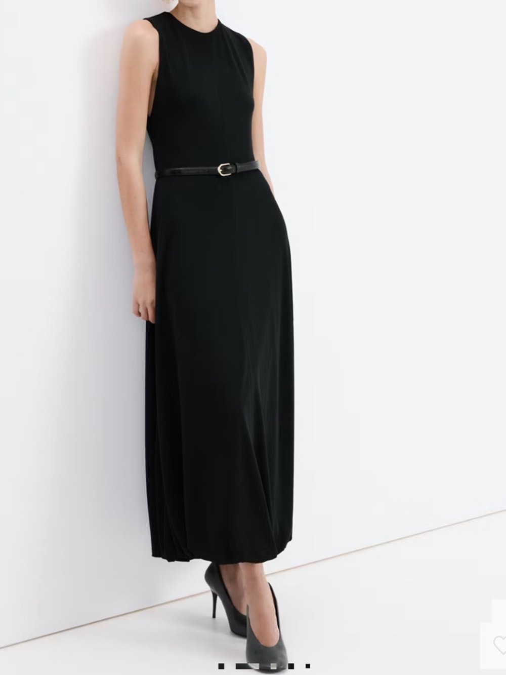 Mango Black Sleeveless Maxi Dress FLARED COTTON DRESS 4093